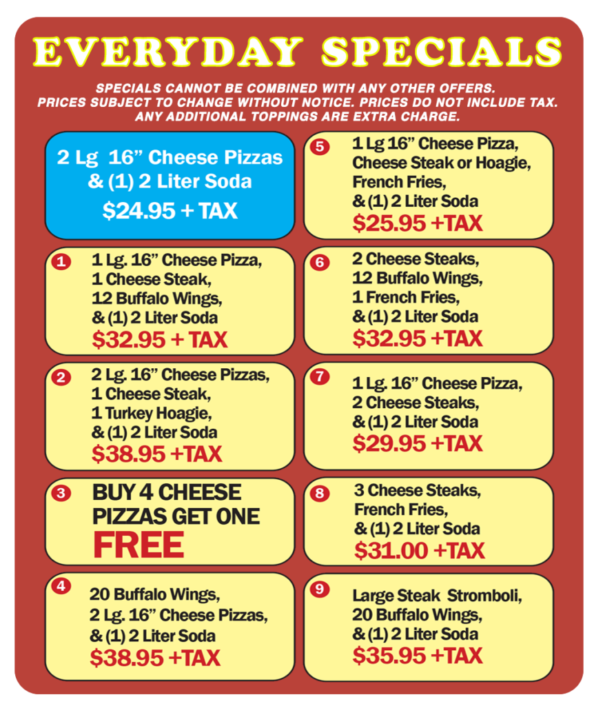 pizza power everyday specials